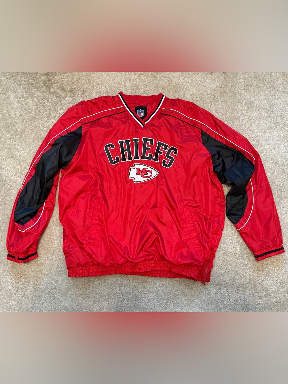 Kansas City Chiefs V-Neck Pullover Windbreaker Jacket